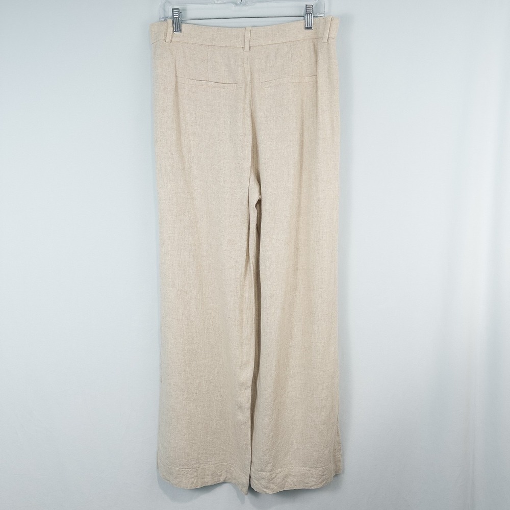 Abercrombie Fitch Linen Blend High Rise Wide Leg Trouser Pant Women 30/10L Beige - Picture 2 of 16
